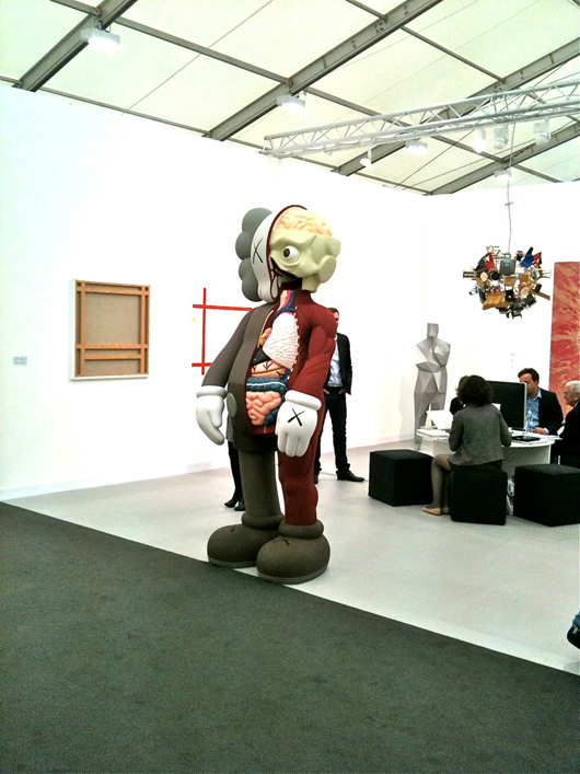 The stand of Parisian contemporary art dealer Emmanuel Perrotin at Frieze fair in London. Image courtesy of Auction Central News.